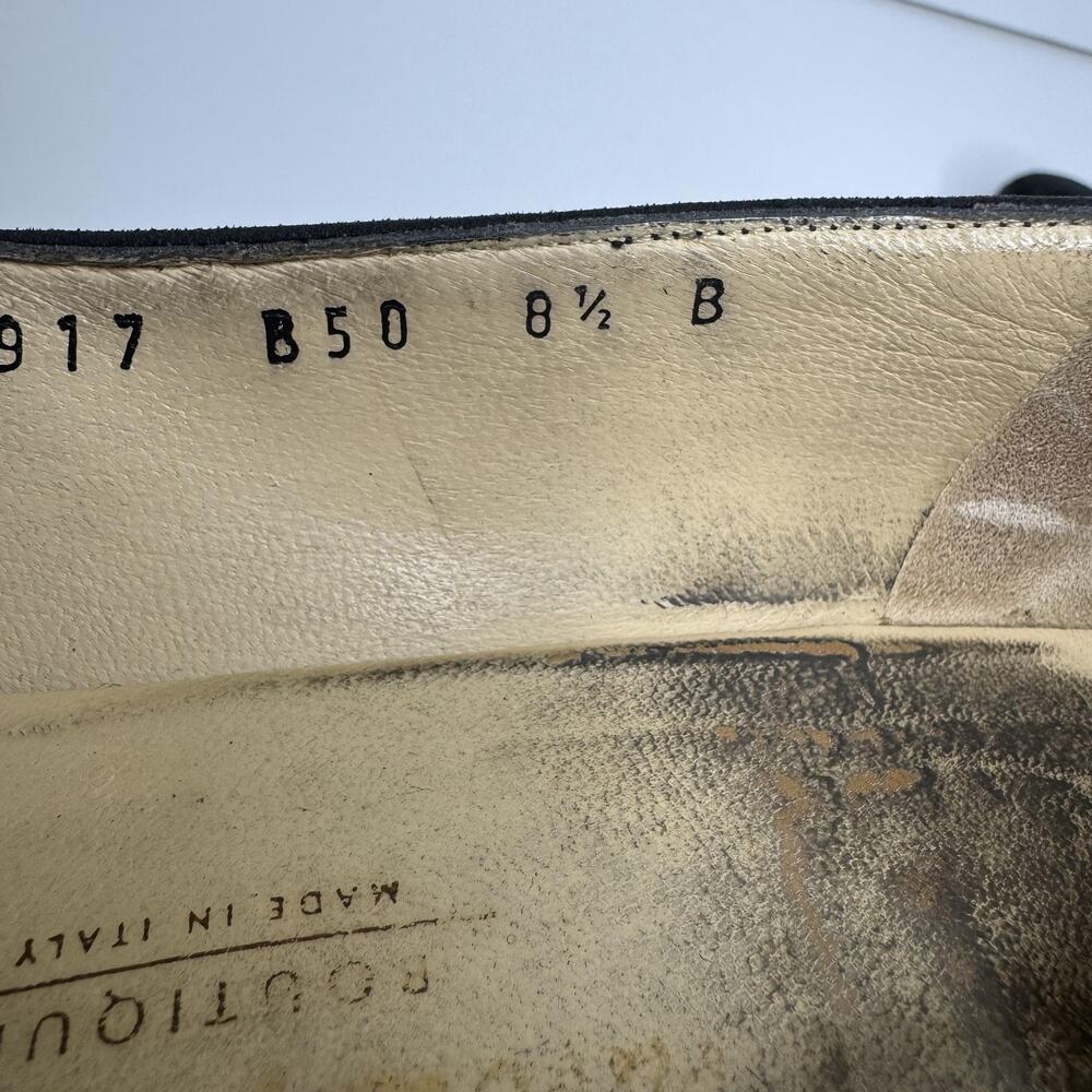 Vintage Salvatore Ferragamo Shoes Womens Size 8.5 Black Suede Heel Pumps Italy - Picture 9 of 10